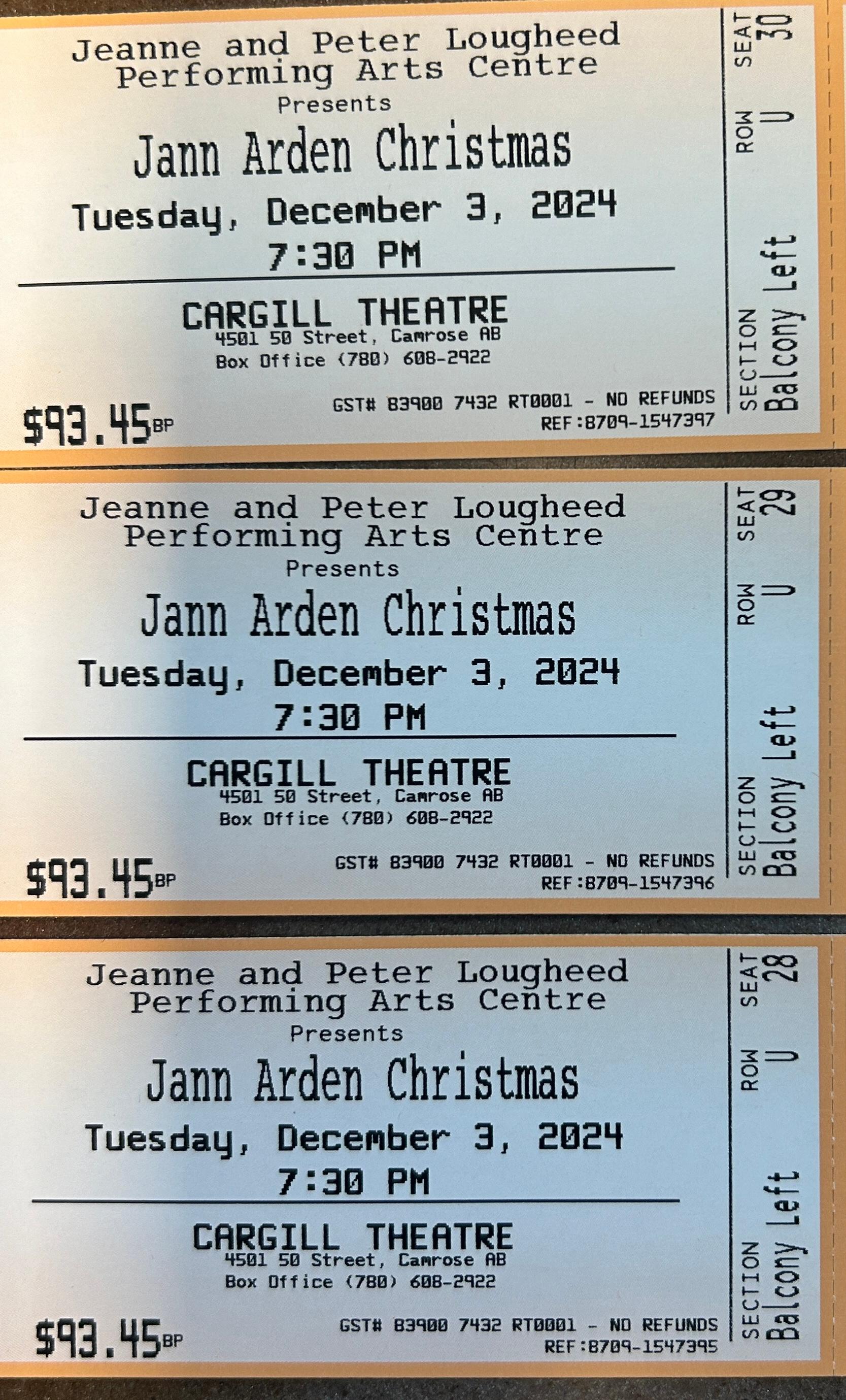 Photo of Jann Arden Christmas Tickets!